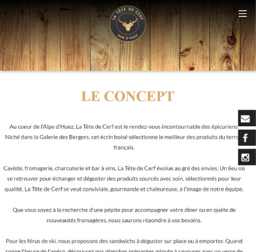 La T&ecirc;te de Cerf &eacute;picerie et cave &agrave; vin Alpe D'Huezversion mobile