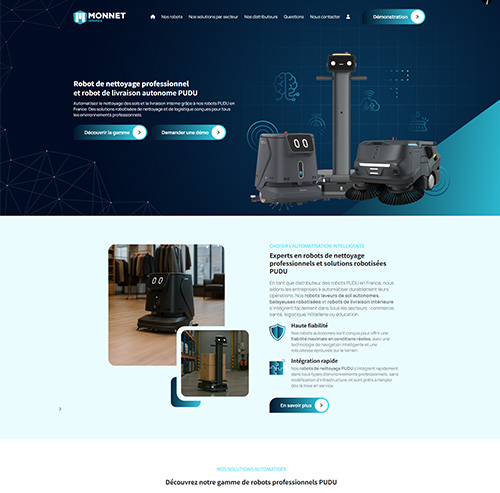 Monnet Robotics - Robots de nettoyage professionnel et robot de livraison autonome PUDU