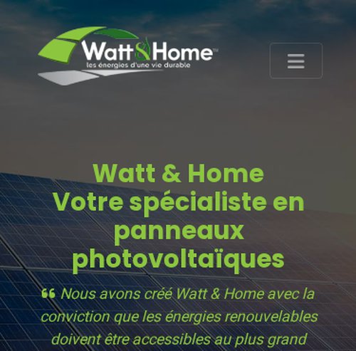 Watt & Home Photovolta&iuml;queversion mobile