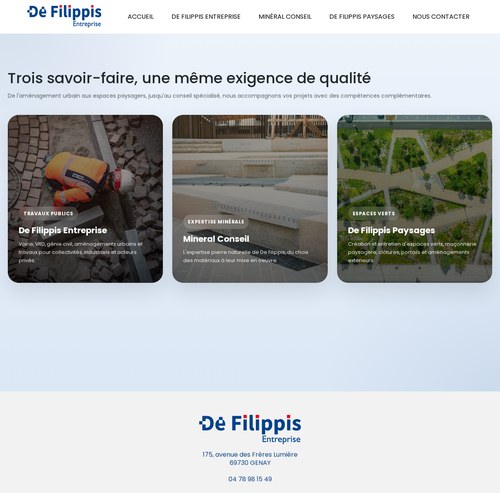 Site internet De Filippis Entreprise